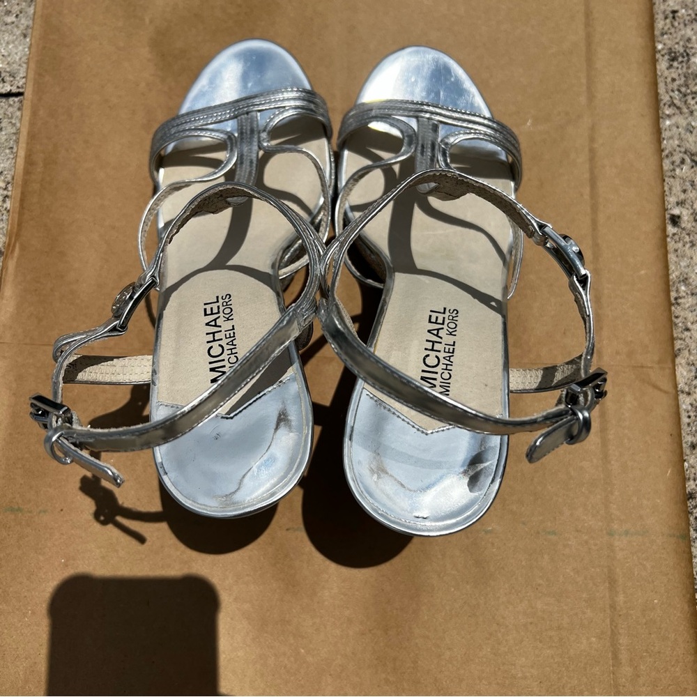 Michael Kors Michael Ankle Strap Platform Wedge Sandals - Picture 8 of 11